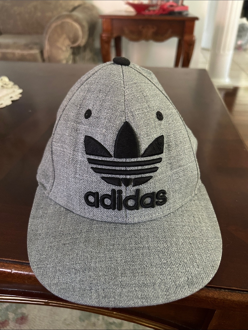 adidas Gray Cap with Black Trefoil Logo